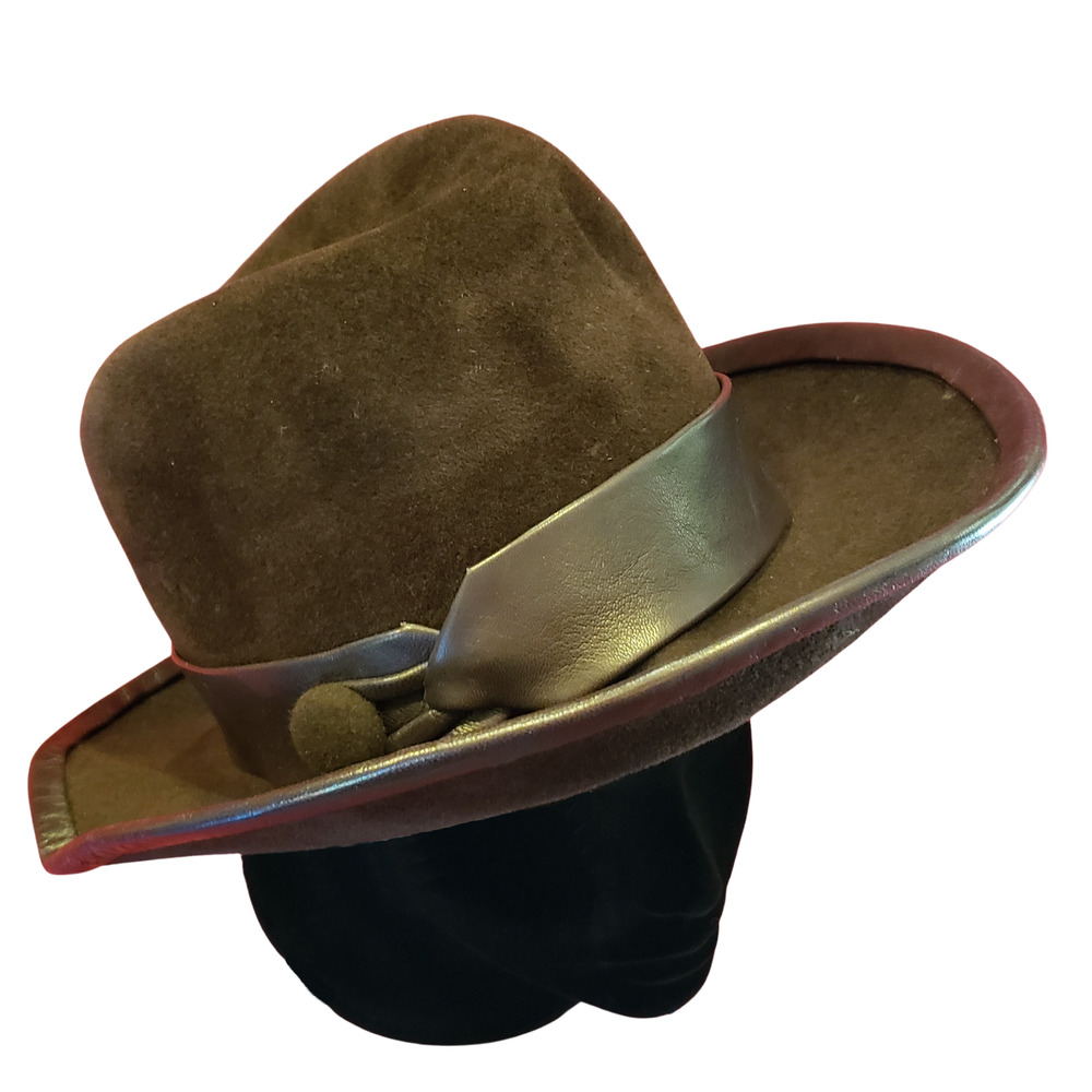 Timeless Elegance: Vintage Suzanne Custom Millinery Brown Fedora